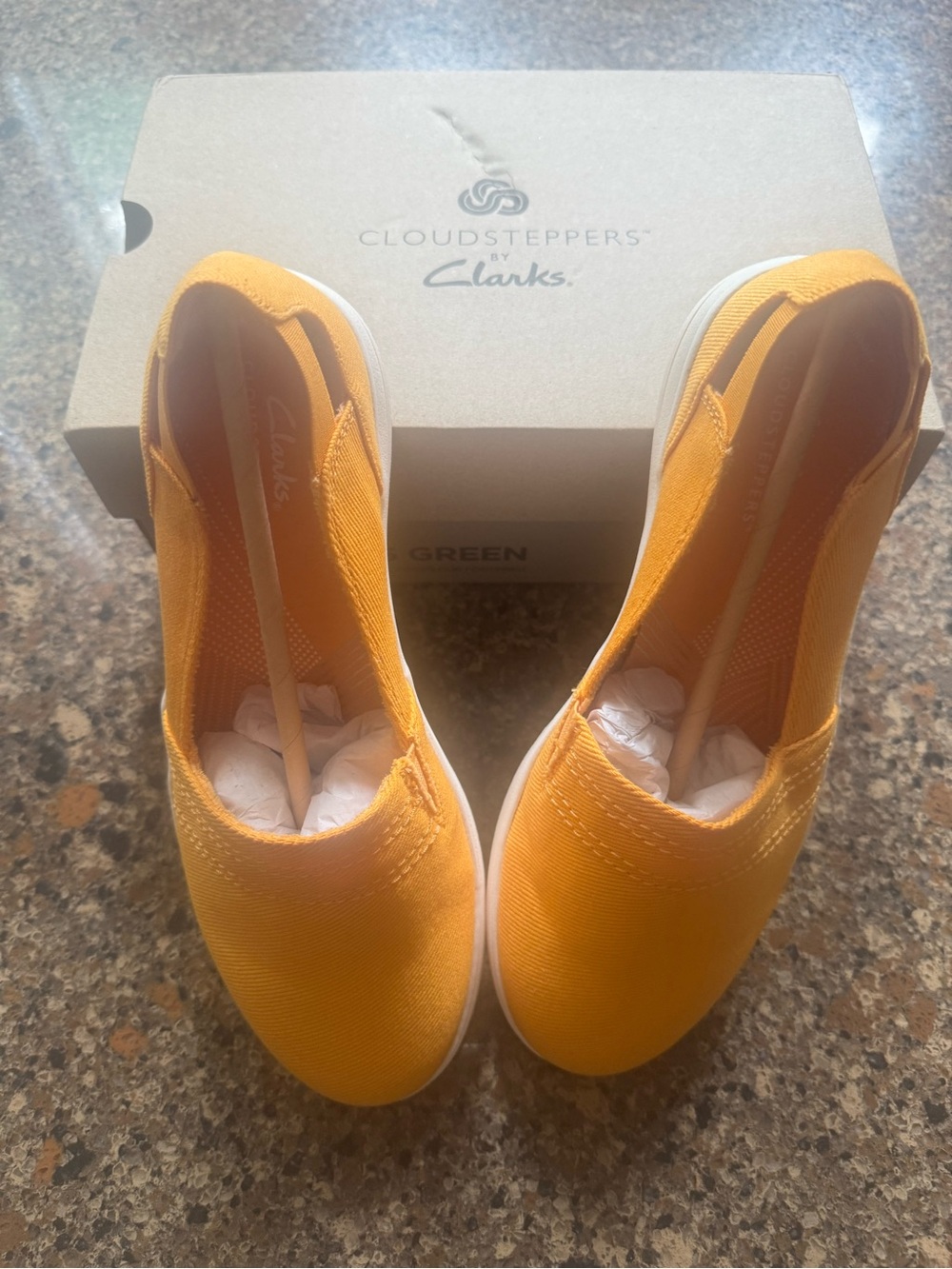 Clarks Cloudsteppers Slip-On Mules in Yellow